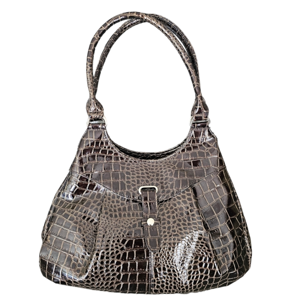 B Bag faux reptile shiny bag.